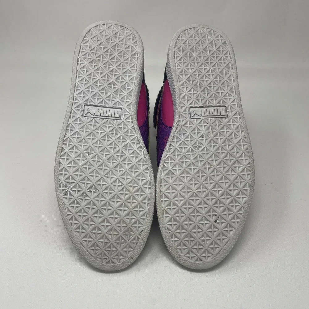 PUMA Girl's First Round Secret Poke Black Mag Purple Streetwear Sneakers Size 5